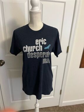Eric Church Desperate Man Graphic Tee - Navy. soft tee feel.
